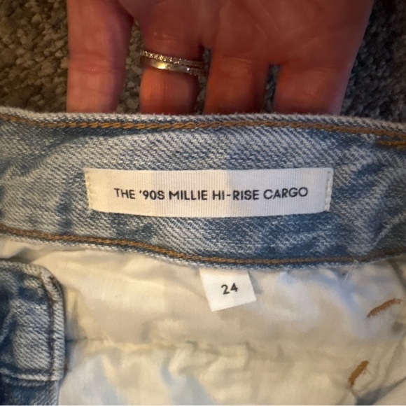 EUC Denim Forum Cargo Jeans Size 24 High Rise Utility Light Wash - Picture 7 of 8